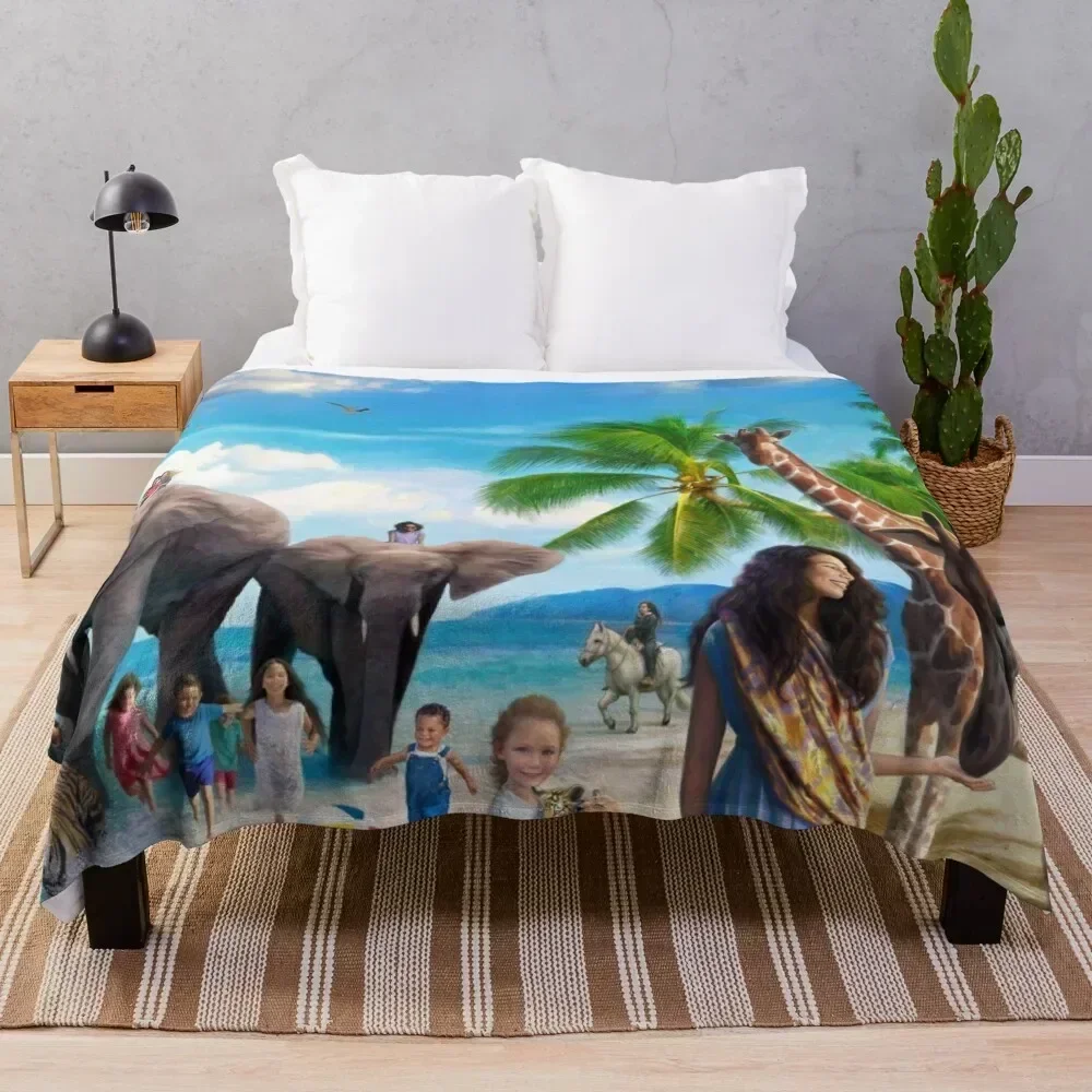 

Beach Paradise Throw Blanket Thin Soft Blanket for Summer Night Sleeping