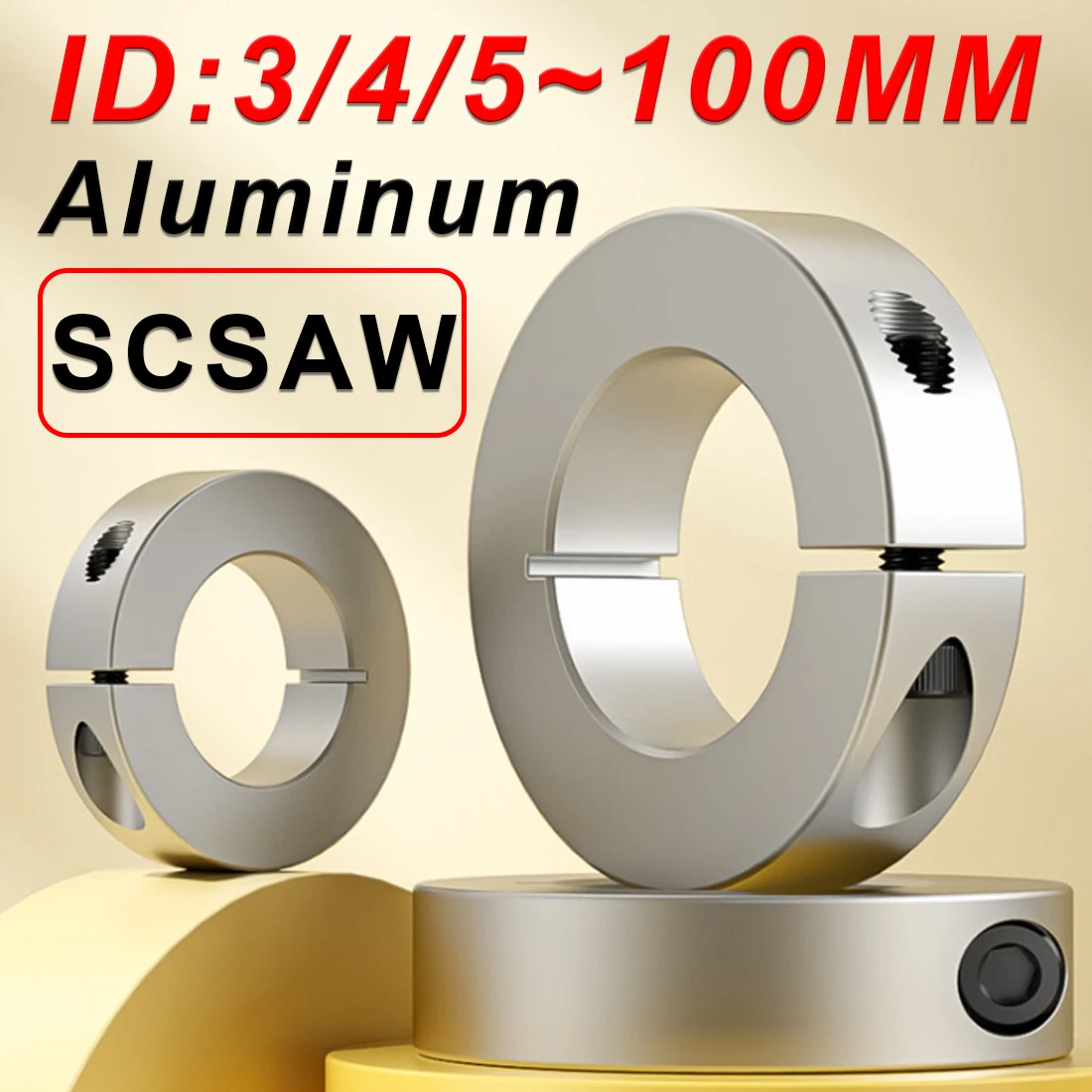 1pcs Split Collar Limit Shaft Retaining Ring Position Aluminum Alloy Surface Anodizing Treatment Stop Shaft Collar OD 16 to 150