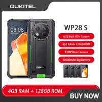 Oukitel WP28 S 4G Rugged Smartphone Android14 10600mAh Battery 8GB (4+4)+128GB Mobile Phone 6.52 Inch HD+ 13MP Camera Cellphone