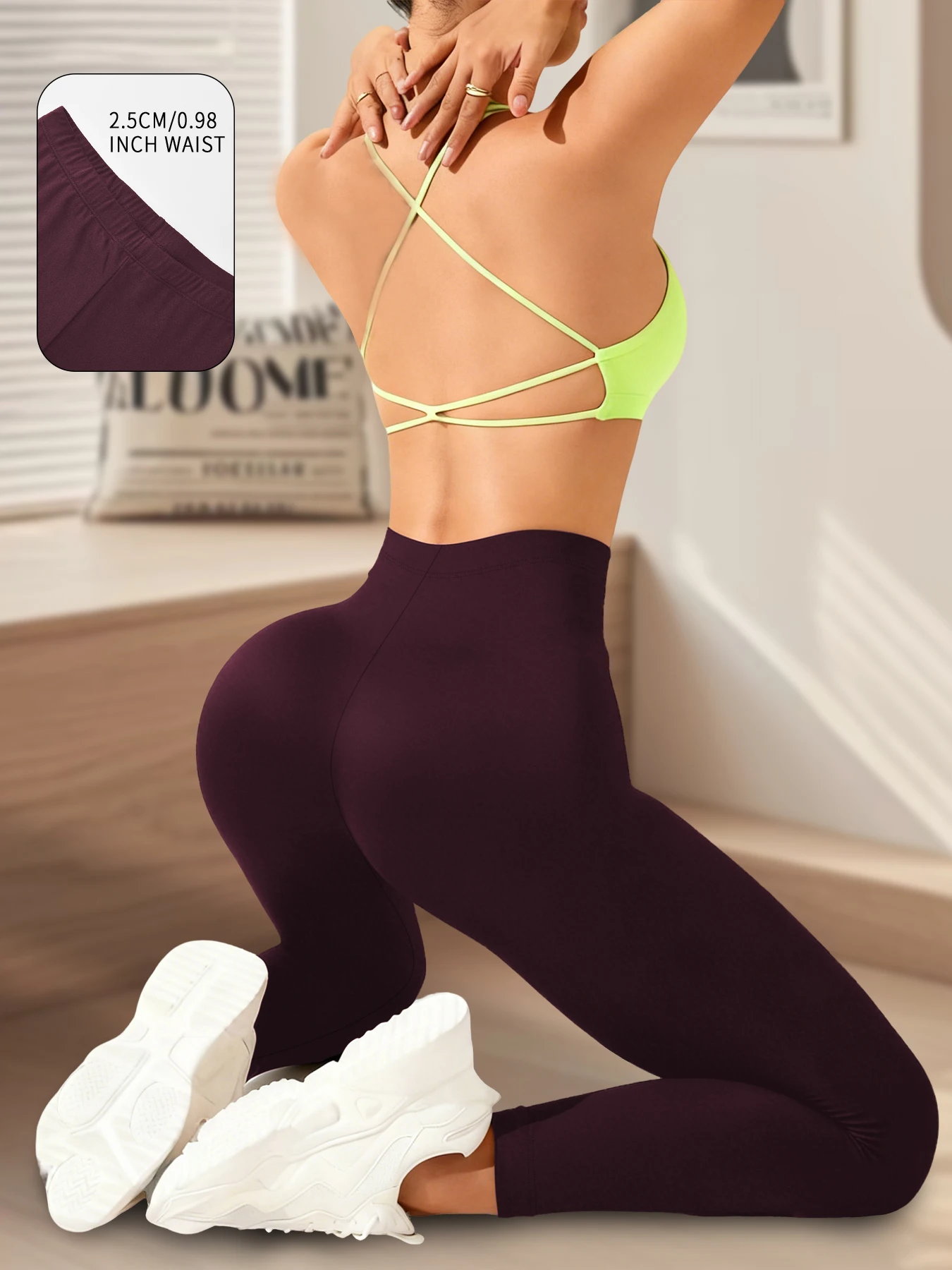 

Low Rise Super Soft Leggings for Women - High Elasticity Tights for Yoga Running Workout Casual Wear