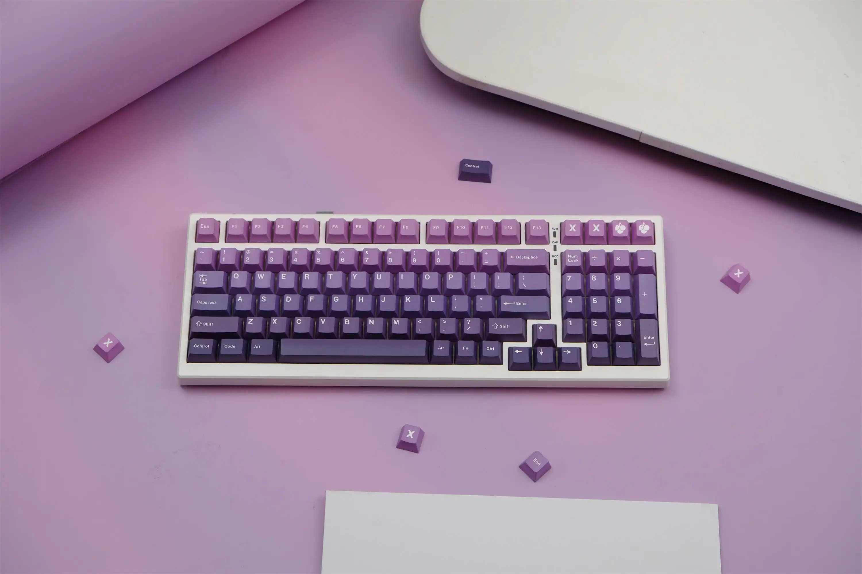 GMK Lucky Purple Gradient Keycaps 130 Keys PBT Material Cherry Profile DYE-SUB Keycaps For MX Switch Wooting Mechanical Keyboard