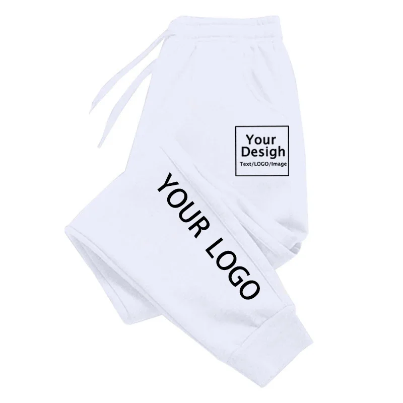 New Custom Logo Long Pants Men Your Own Design DIY Jogger Sweatpants Gym Trousers Running Workout Jogging Casual Sport Pants