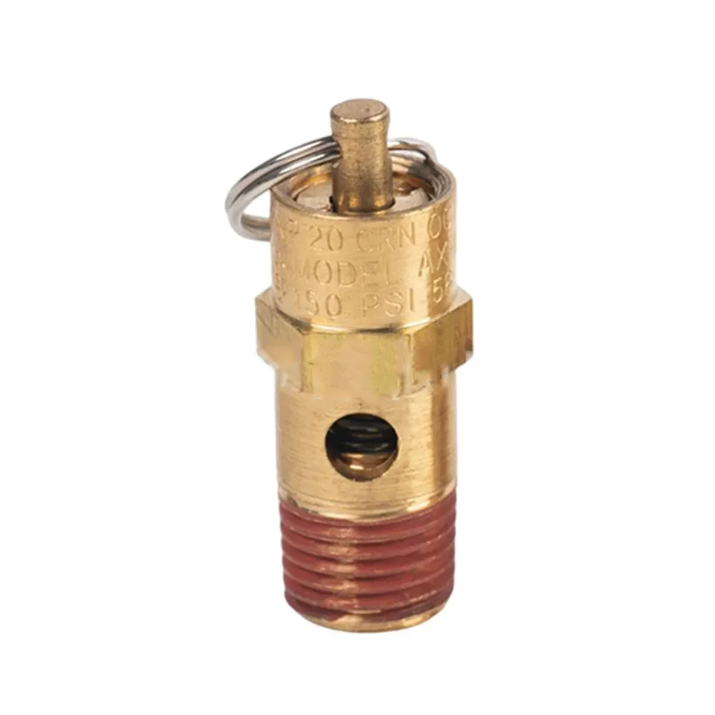 Air Compressor Safety Relief Valve 1/4inch Male NPT Threaded 125PSI Inlet Connection Pneumatic Safety Relief Pressure Valve