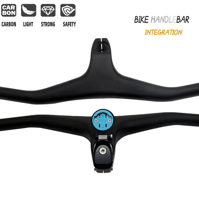 Bike carbon handle Bicycle Handlebar Mtb 660- 800mm Mtb Integrated Handlebars Stem 80/90/100/110mm frme cycling parts