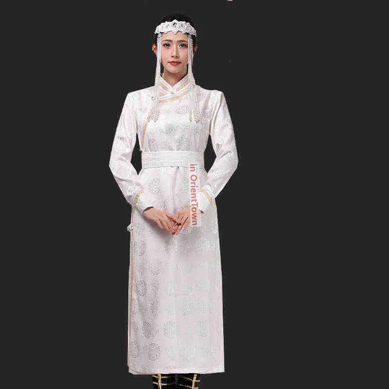 ملابس كاجوال منغولية سهلة المطابقة للفتيات، فستان نسائي للحياة اليومية، أداء طويل، رداء نسائي