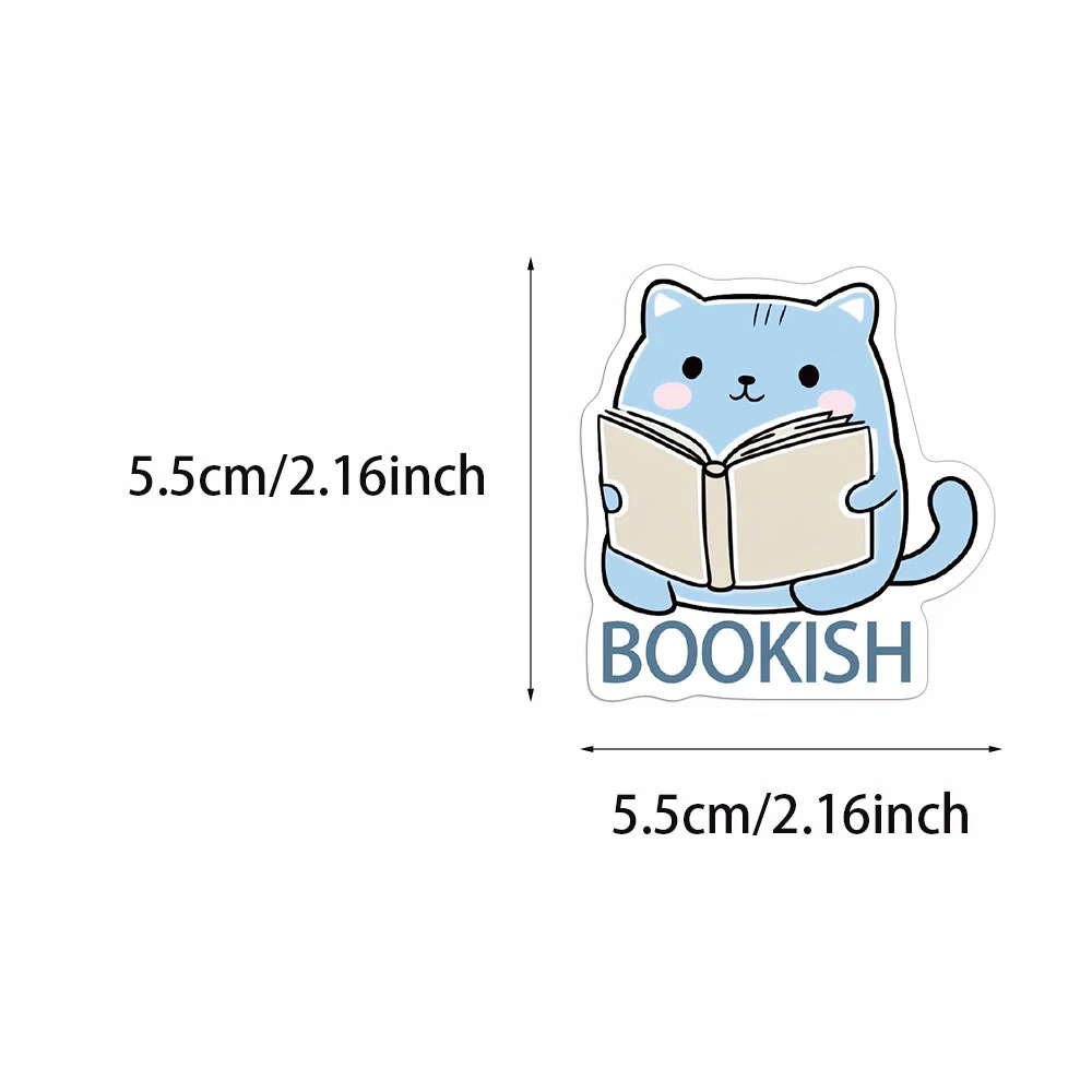 10/30/50 قطعة مضحك الكرتون الأزرق Bookish القراءة ملصقات الشارات DIY بها بنفسك محمول دفتر الثلاجة الهاتف لاصقة تزيين الاطفال اللعب #5