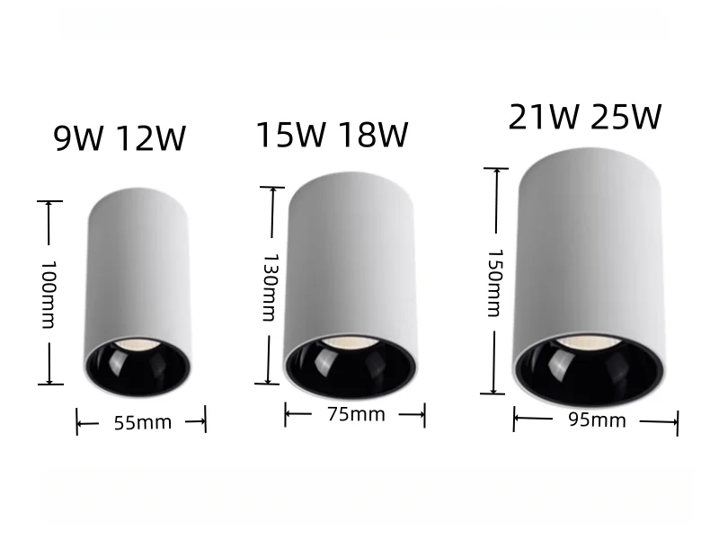 Dimmable Anti Glare Recessed Led COB Ceiling Downlight Lamp 7W 10W 15W 18W 24W Spot Light Fixtures Indoor Home Lighting