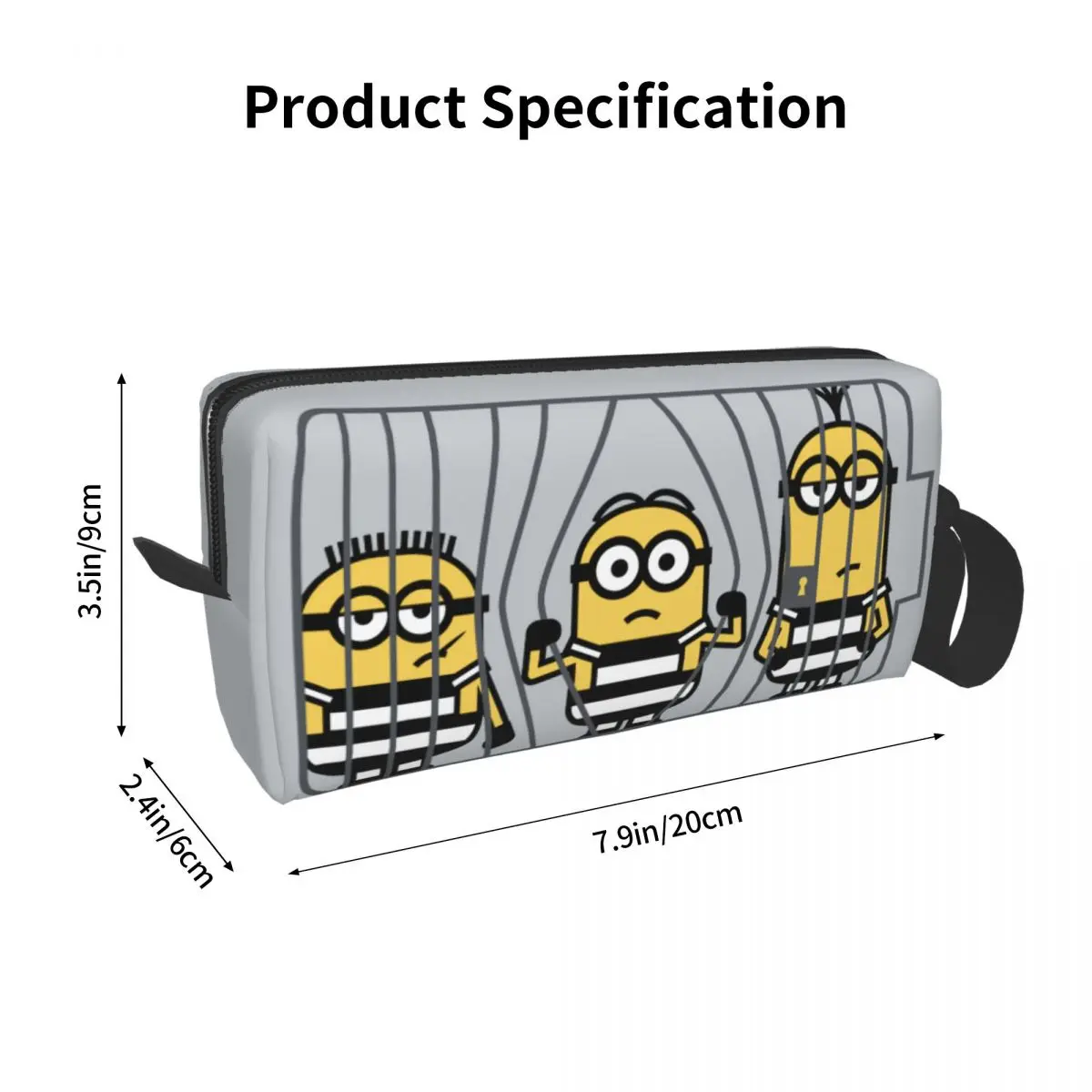 Custom Minion Cartoon Battery Toiletry Bag for Women Makeup Cosmetic Organizer Lady Beauty Storage Dopp Kit Case