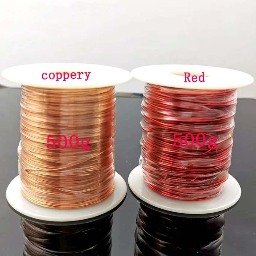 500g QA-1-155 2UEW 0.1mm 0.2mm 0.4mm 0.5mm 0.6mm 0.8mm 1.0mm 1.2mm Wire Enameled Copper Wire Magnetic Coil Winding High Temper