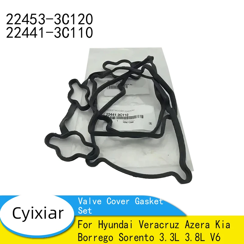 Genuine Valve Cover Gasket Set For Hyundai Veracruz Azera Kia Borrego Sorento 3.3L 3.8L V6 224533C120 224413C110