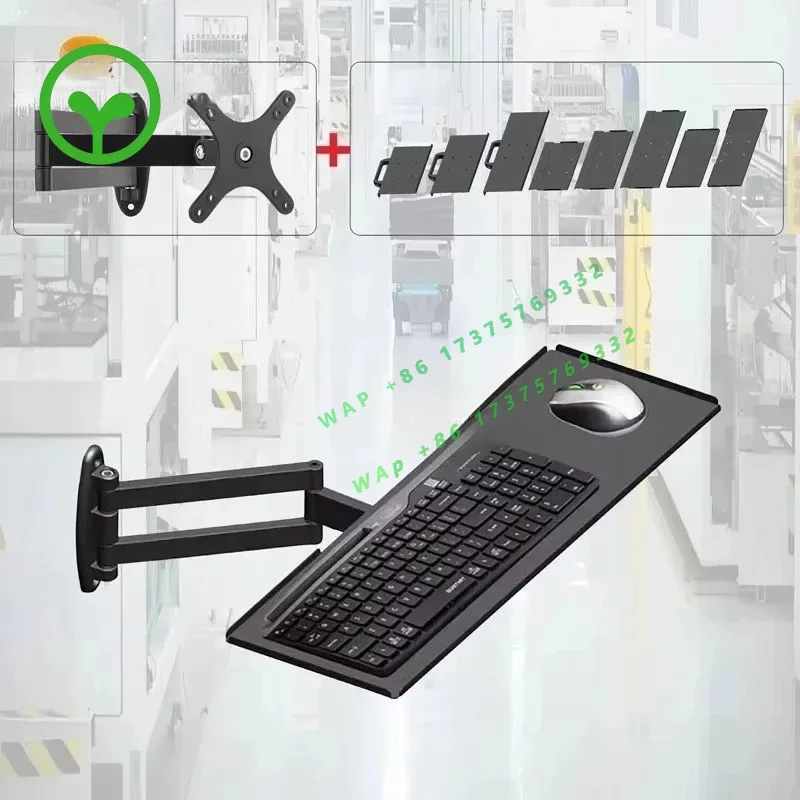 Factory Wall Mount Retractable Adjustable Handle Wireless Mouse Rotary Keyboard Holder Tray Holder for Aluminum   Racing