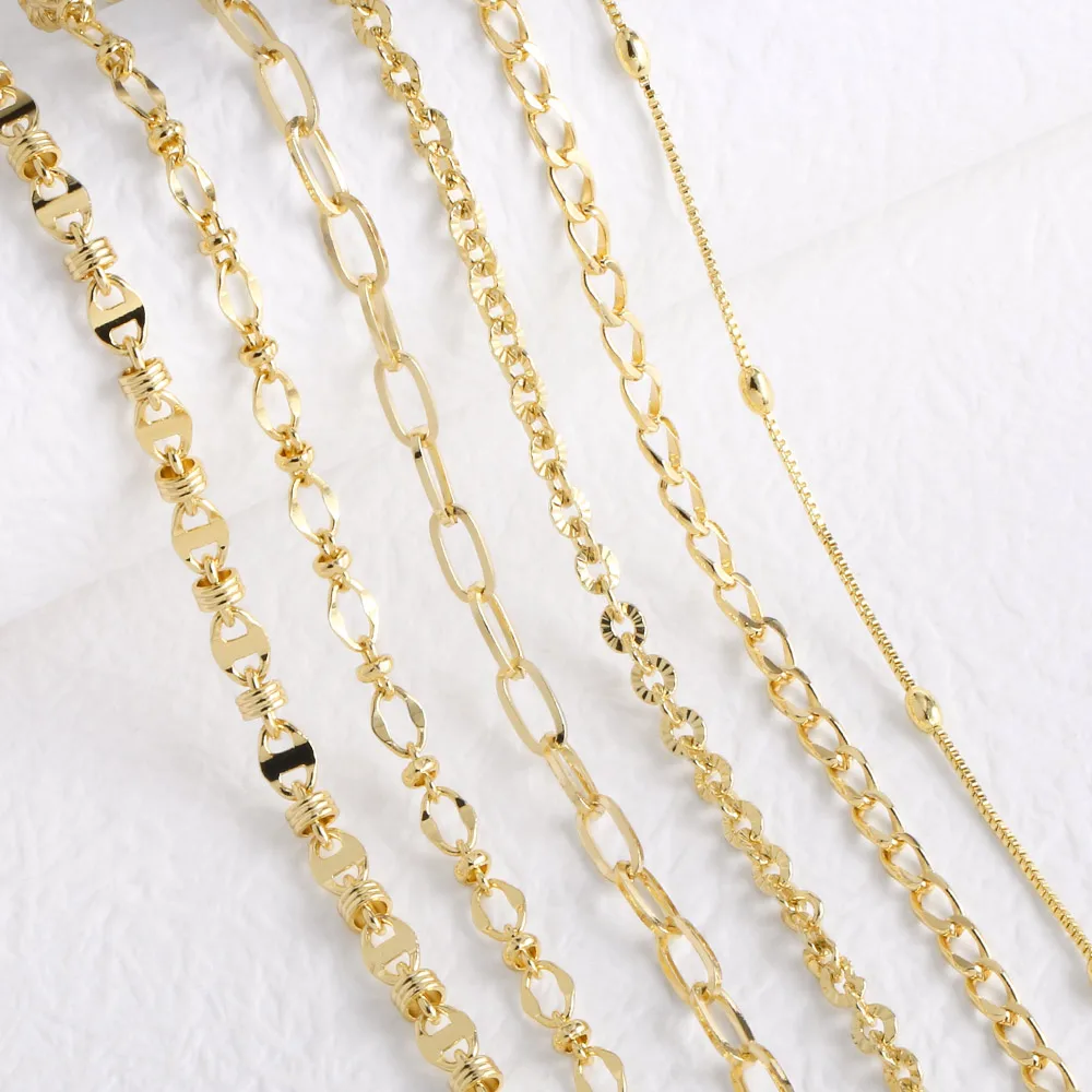

OCESRIO Multi-type Copper Lobster Clasps Basic Necklace Chain O Link box Chain Jewelry Making Findings Wholesale Bulk cana236