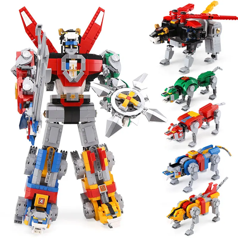 

Voltron Deformable Model Toy Bricks Defender of The Universe Building Blocks Christmas Birthday Gift Compatible 21311 5 in 1