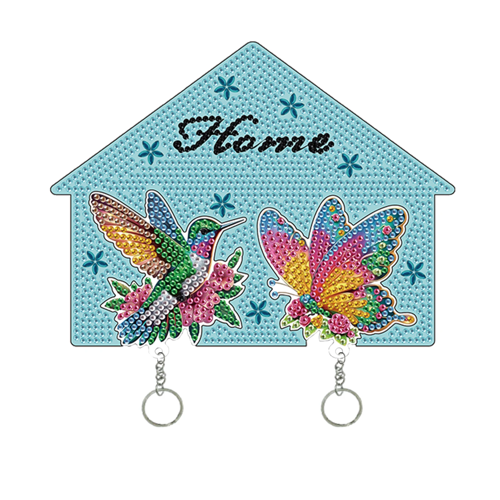 Diamond Art Keychain Hook Rack kit,Cute animal Diamond Painting Wall Mounted Key Holder Organizer,2pcs Craft Gift for Home Decor