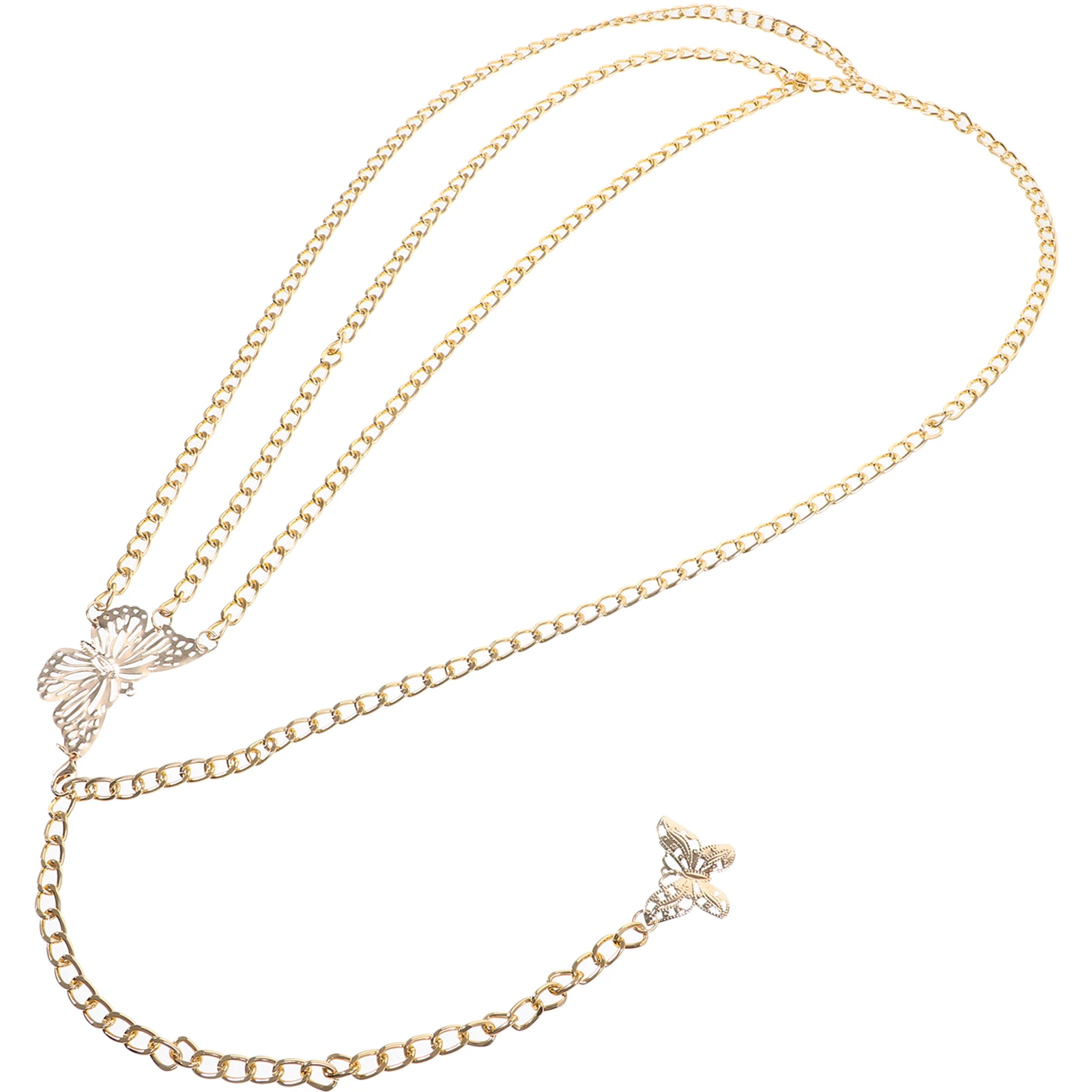 

Retro Butterfly Waist Chain Women Beach Belly Body Jewelry Aluminum Alloy Gold Lightweight Comfortable Versatile Occasions Charm