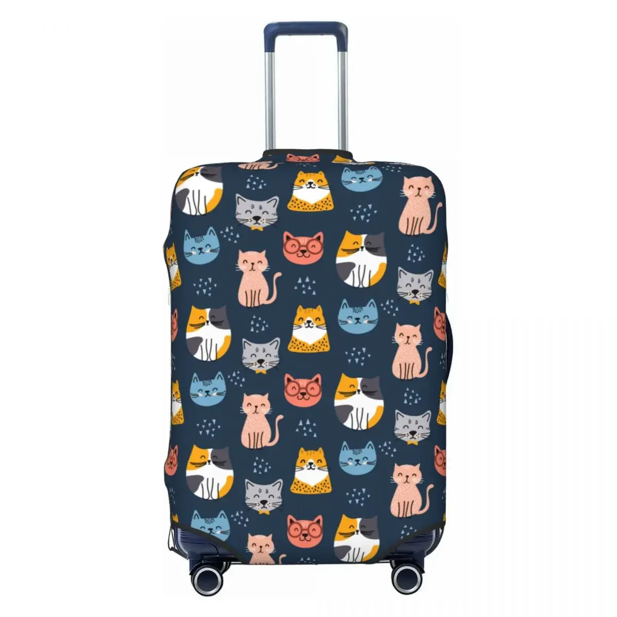 

Custom Colorful Cartoon Kitten Cat Suitcase Cover Elastic Travel Luggage Covers for 18-32 inch