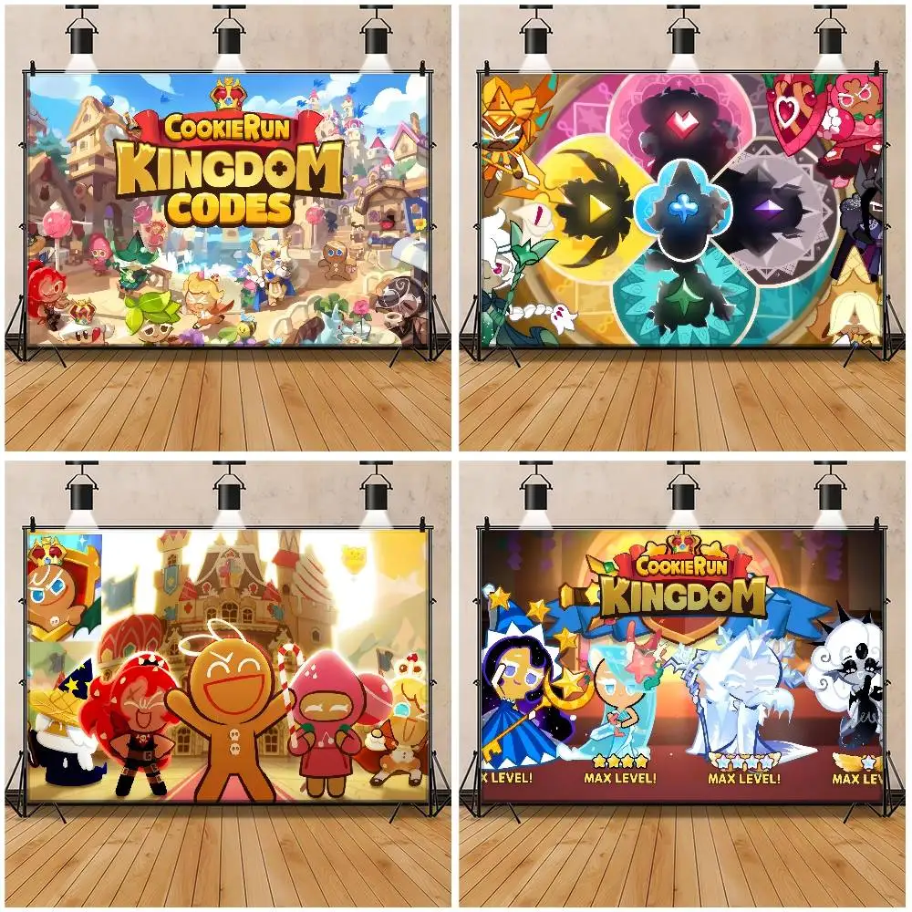 Game C-Cookie Run K-Kingdom Hintergrund Junge Kinder Geburtstagsparty Dekoration Banner Cartoon Fotografie Hintergrund Poster