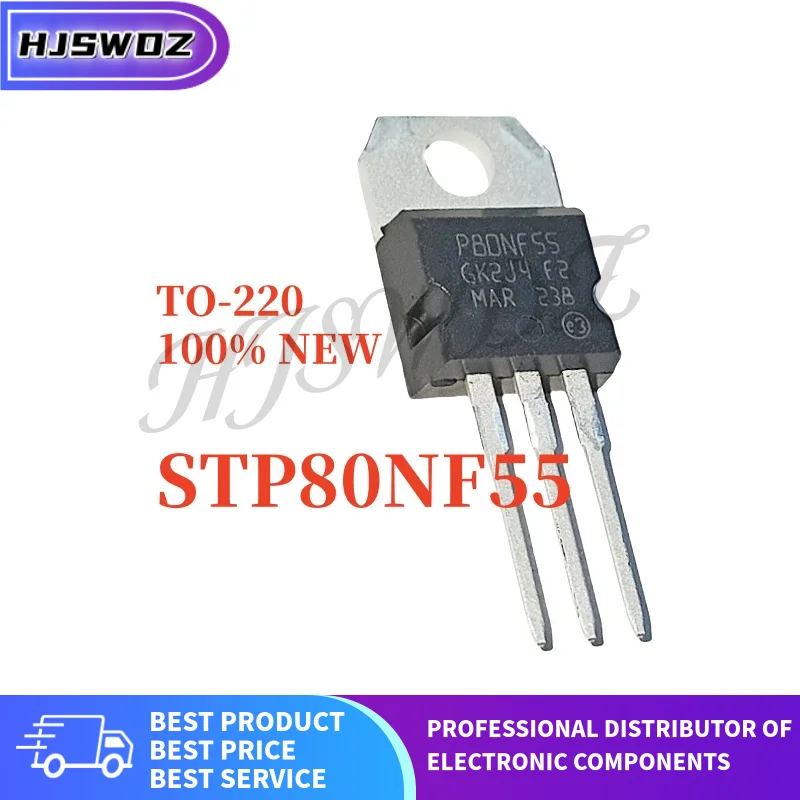 10PCS STP60NF10 STP80NF55 STP3N62K3 STP80PF55 STP03D200 TO-220 MOSFET Field-effect transistor Brand New In Stock
