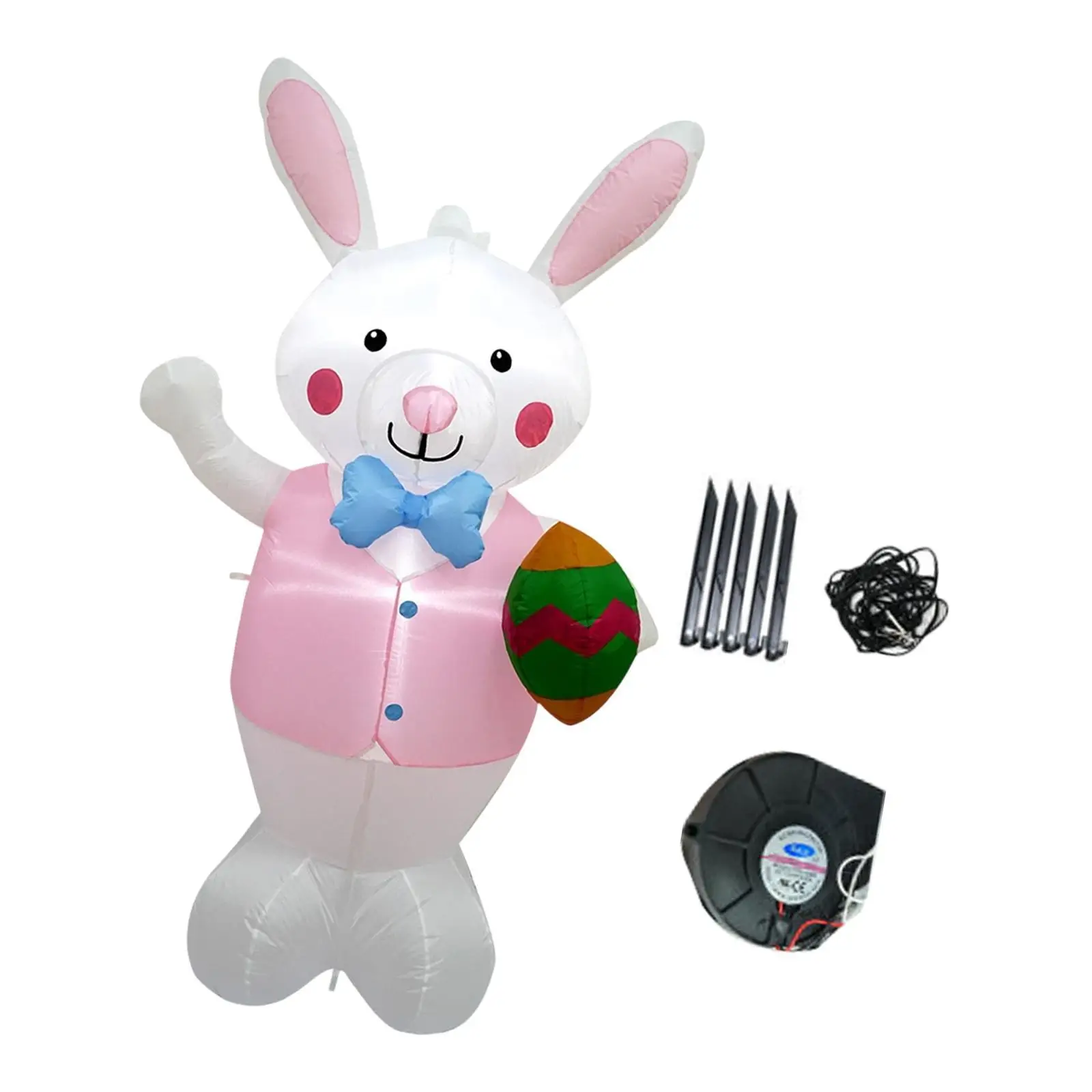 Easter Inflatable Bunny Photo Prop Light up Festival Layout Easter Inflatable Outdoor Decoration for Party Hall Outside Garden