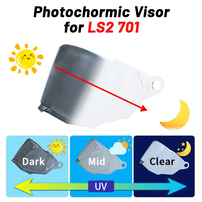 Photochromic Viso for LS2 MX701 EXPLORER C Rally Off-road Motorcyle Helmet Original Replacement Visors capacetes de moto