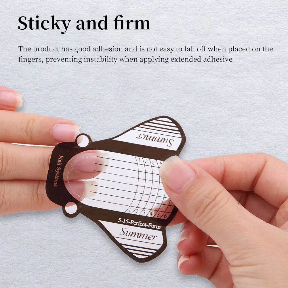 100pcs Plastic Paper Holder Nail Stencils Foldable Bee Shape Extension Film Beginners UV Self-Adhesive Stencils Nail Care Tool