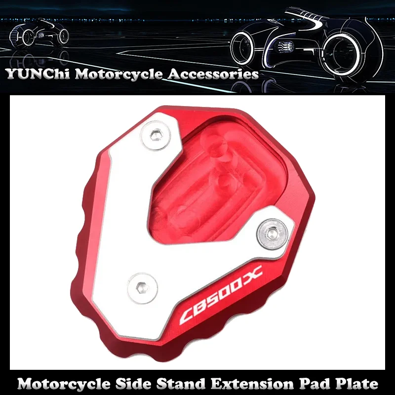 

Motorcycle CNC Kickstand Foot Side Stand Extension Pad Plate Bracket For HONDA CB500X 2019-2023