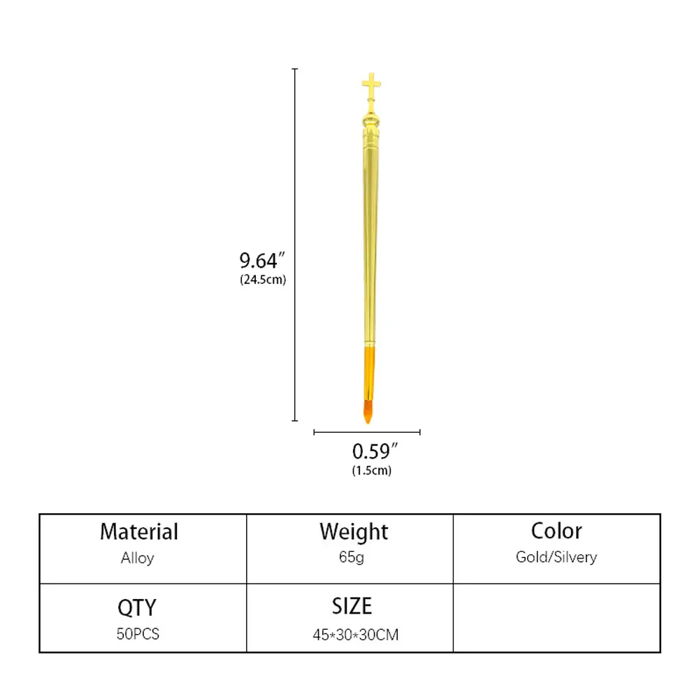 New Iconography Paint Brushes Set Gold Cross Handle Orthodox Byzantine Icon Writing Art Painting Church Artist Supplies Gift