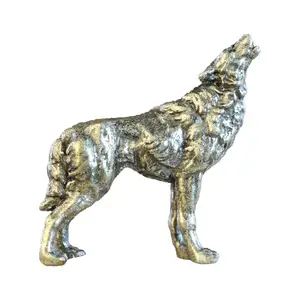Copper League Statut, Vintage -Wohnkultur, Metallstatue -Sammlung, Sandtisch, Micro Landscape Office, Desktop -Szenario 10 Hauptverkaufsstatue Wolf - №8