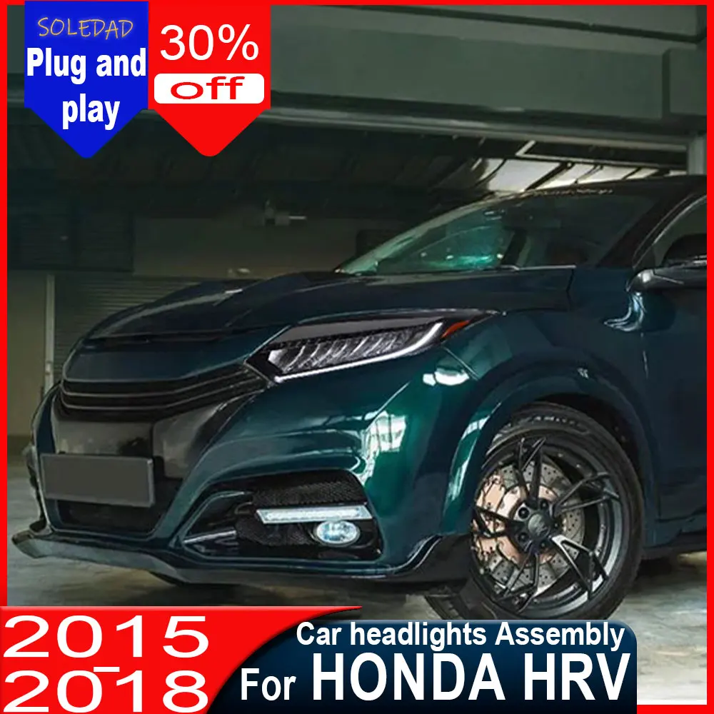 

Car Headlight for Honda HR-V Head Lamp 2015 2016 2017 2018 Vezel LED DRL Bi Xenon Lens High Low Beam Parking Auto Accessories