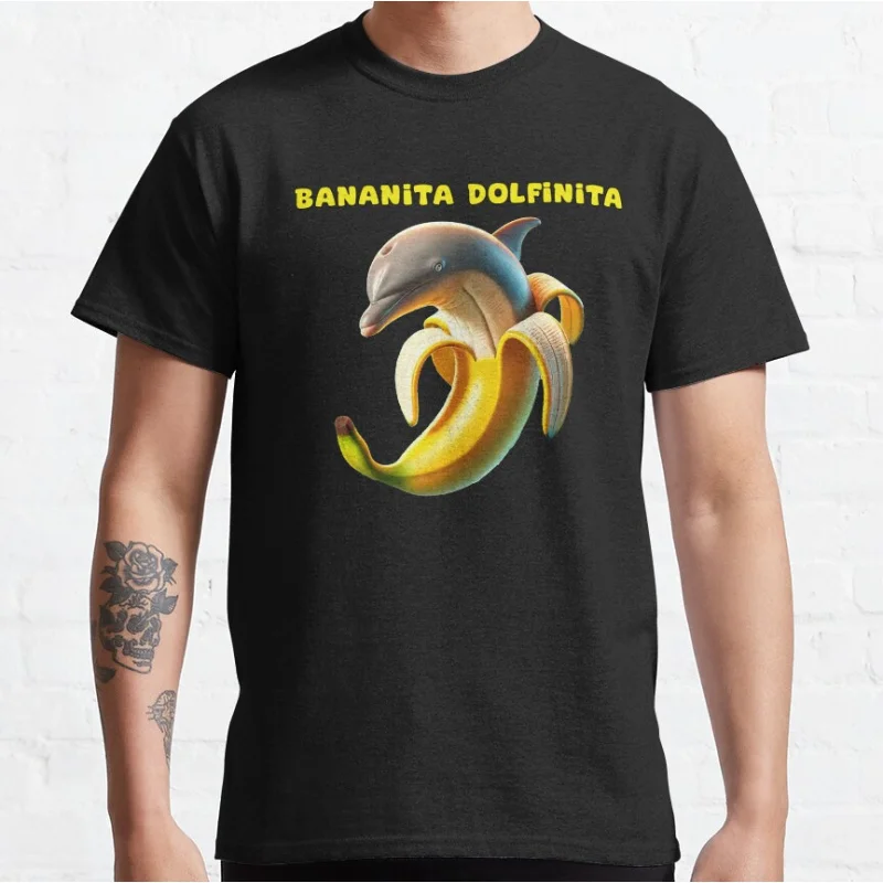 

Bananita Dolfinita Vananita Dolfinita Italian Brainrot Funny Meme T-shirt for men large size Adult Tops S-6xl mens clothing