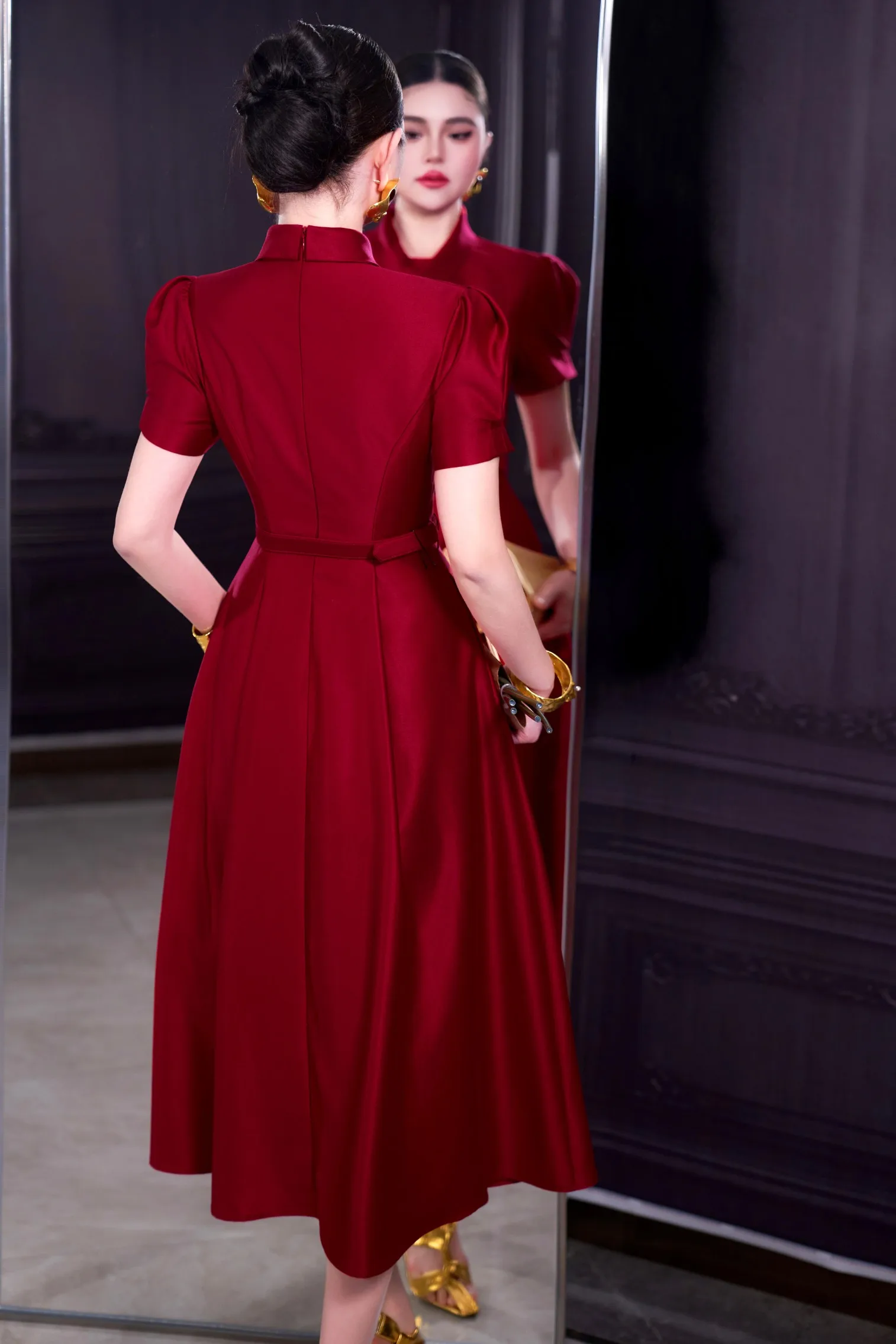ZJYT Red Women's Dress Trend 2026 Spring Summer Elegant and Formal Party  Evening Dresses Short Sleeved Midi Female Clothing New - AliExpress  200000345