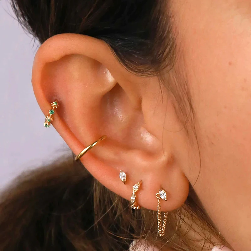 18K Gold-Plated Gold Earrings For Women 925 Sterling Silver Ear Needle Zircon Crystal Earrings Luxury Romantic Wedding Jewelry