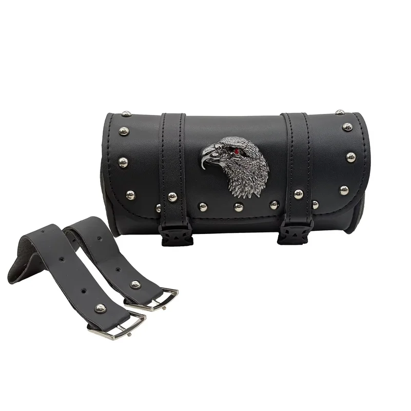 Universal Motorcycle Tool Bag PU Leather Front Fork Saddlebag Roll Tail Storage Bag Fit For Honda Yamaha Kawasaki Suzuki Harley