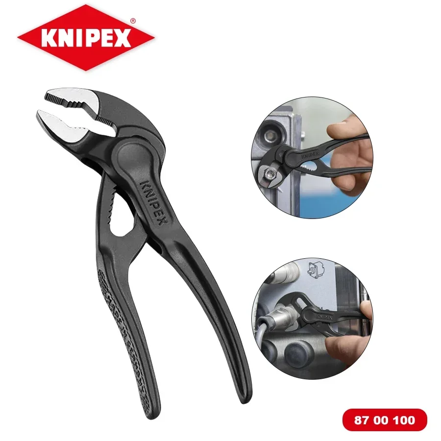 KNIPEX Cobra XS 8700100 Mini Water Pump Pliers 100 mm Suitable for Narrow Spaces