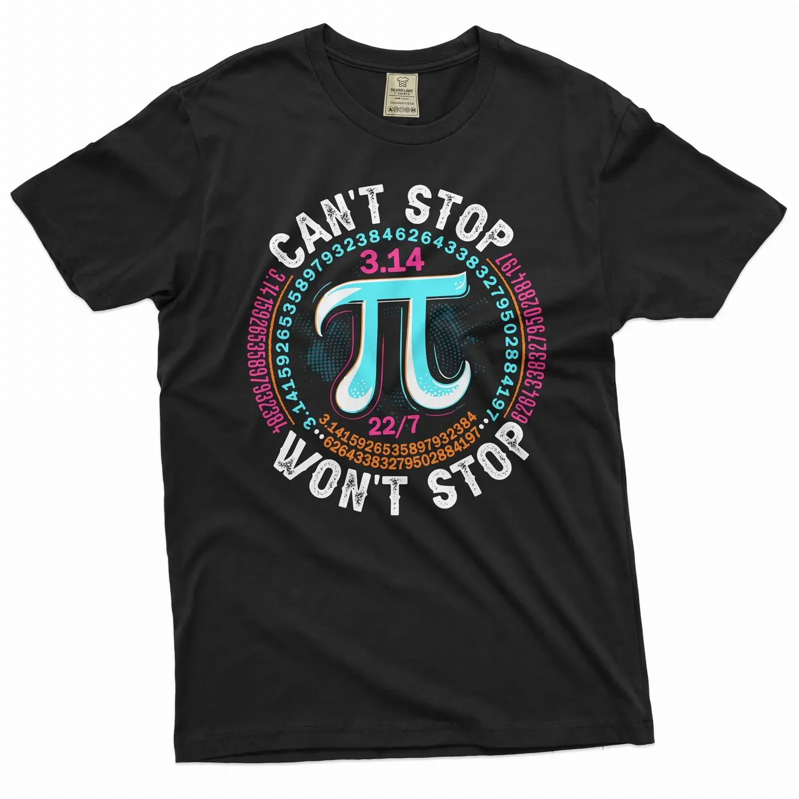 Men amp 39 s Funny math T shirt mathematical constant 3 14 Pi geeky science tee vintage Washed Stretched homme Slightly