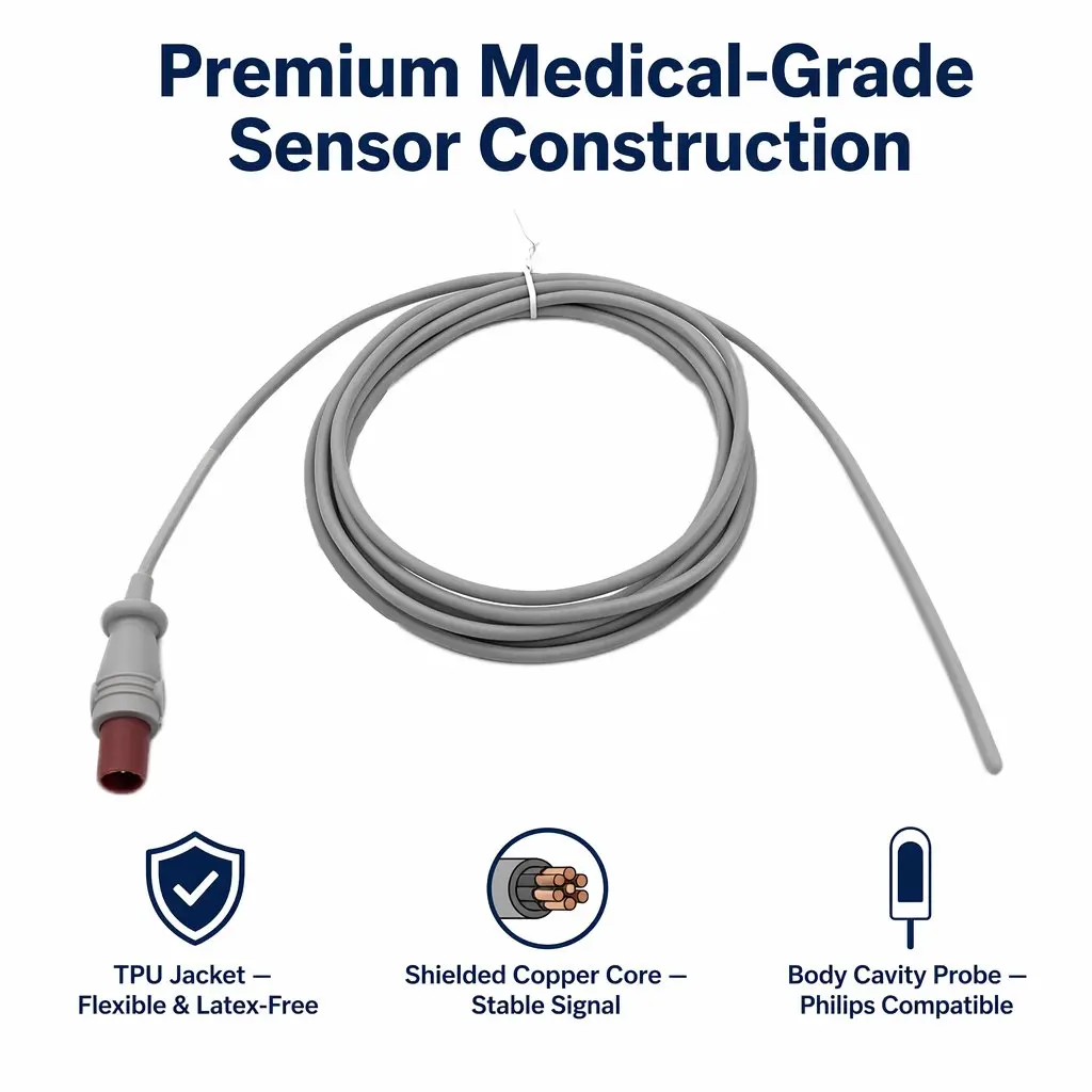 Temperature Probe 2.8m - Adult Reusable TPU PVC - Model ZT0002AR