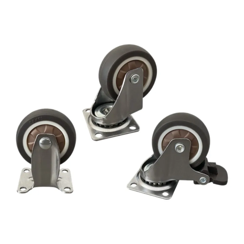 4pcs 1 1.25 1.5 2 Inch Furniture Caster Soft Rubber Universal Wheel Swivel Caster Roller Wheel For Platform Trolley Accessories