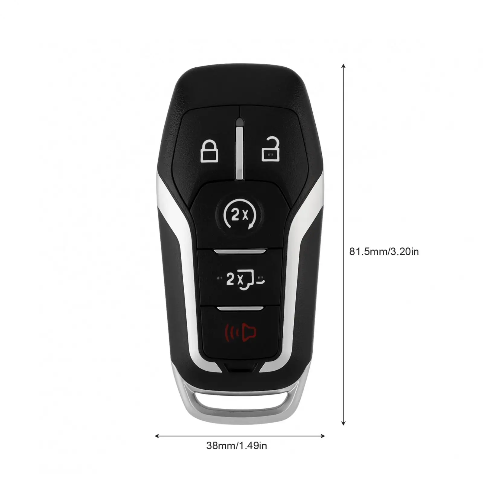 5 Buttons Replacement Key Fob Cover Case Fit for Ford F150 / F250 Wear-resistant Keyless Entry Remote Key Fob Shell