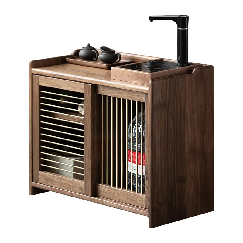 

North American black walnut dining side cabinet modern simple small apartment wall locker