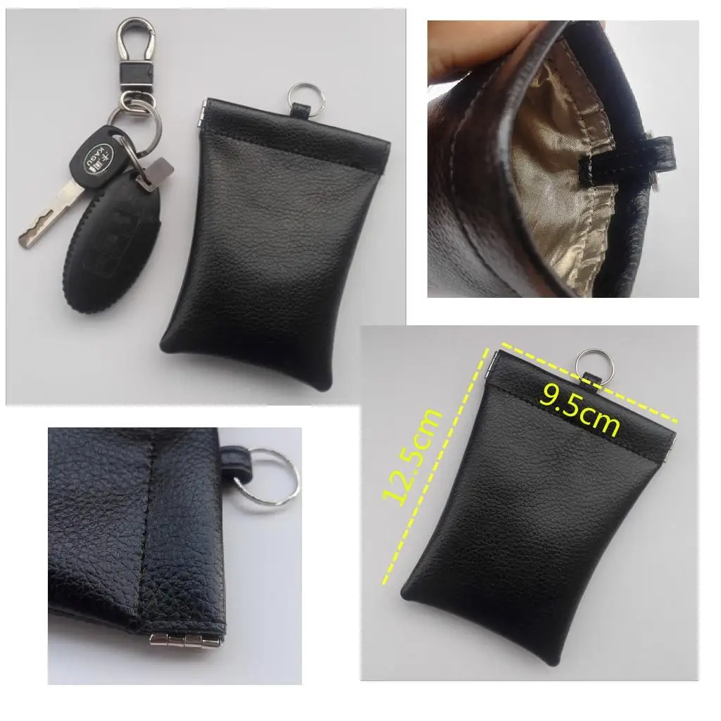 RFID Blocking Bag Shielding Pouch Wallet Case for Cell Phone Privacy Protection and Car Key FOB (Black)