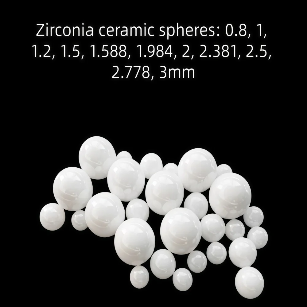 Zirconia ceramic ball 0.8 1 1.2 1.5 1.588 1.984 2 2.381 2.5 2.778 3mm bearing ceramic ball