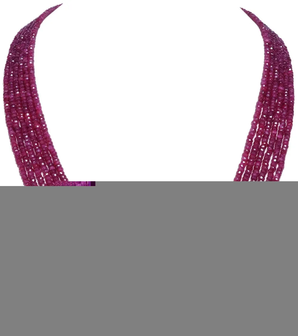 

Gehna Jaipur Multiple Layer Ruby Gemstone Faceted Beads Necklace