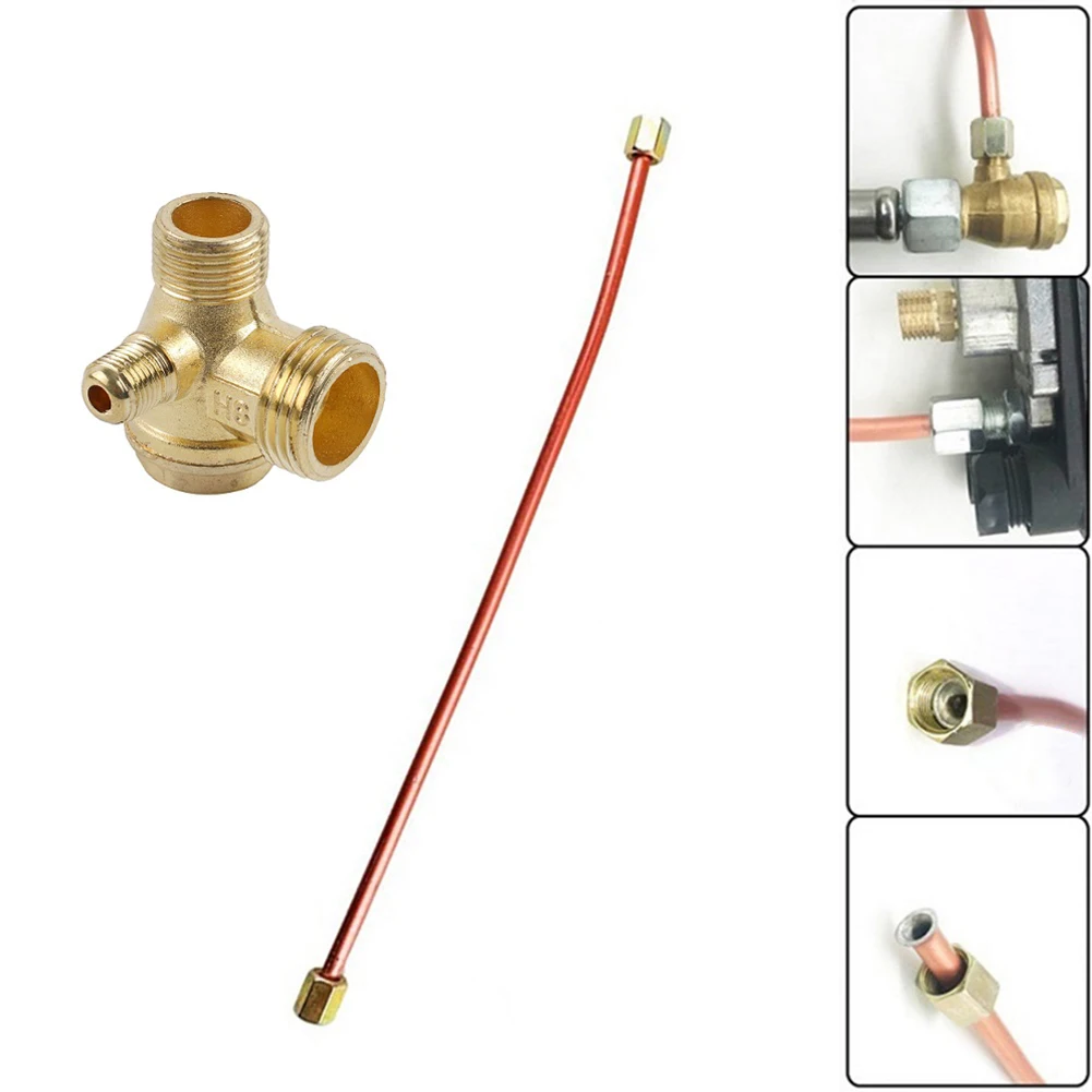 3-Port ضاغط الهواء تحقق صمام مع 400 مللي متر ضاغط الهواء أنبوب العادم الأنابيب 20/16/10 مللي متر موضوع ضاغط الهواء الملحقات