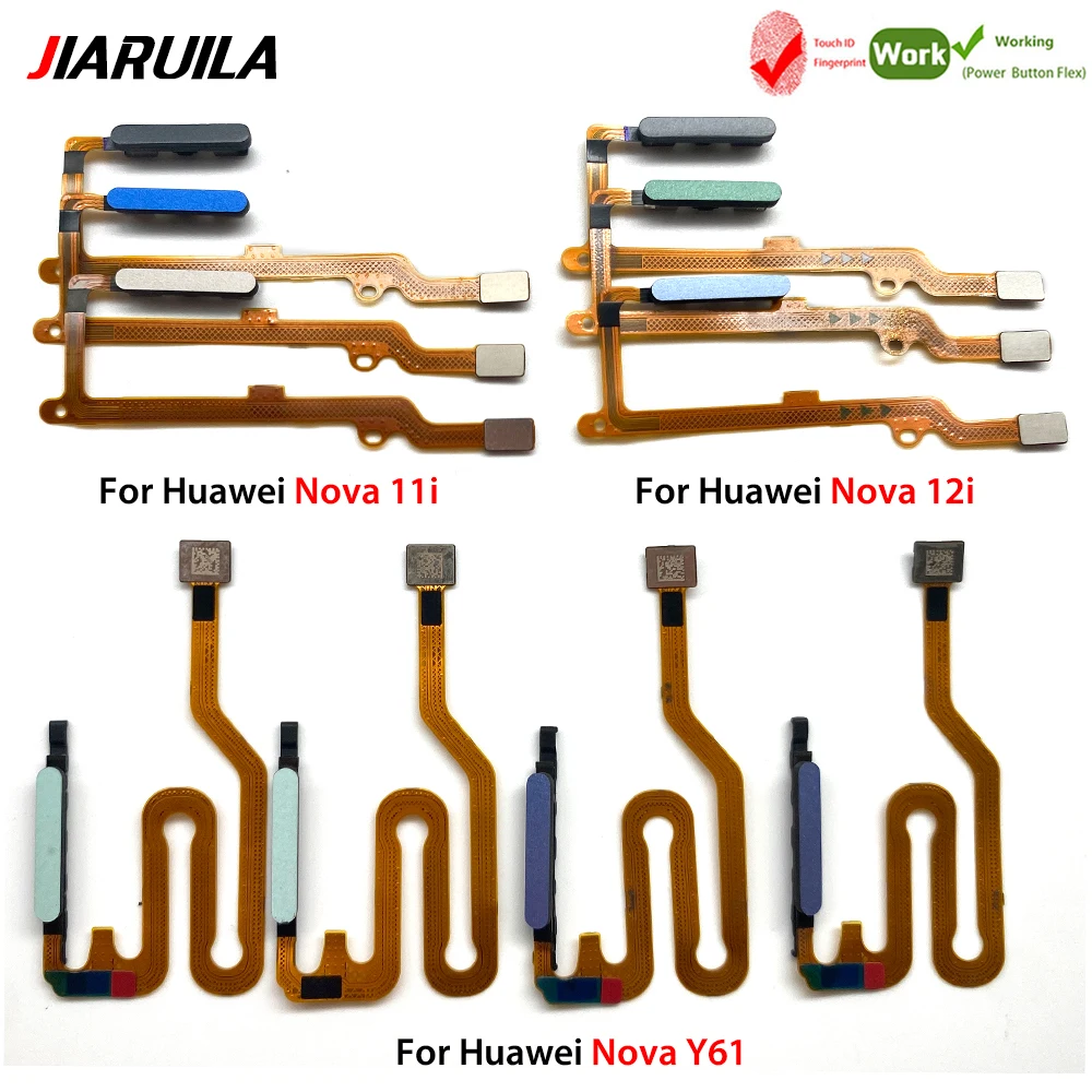 

10Pcs Fingerprint Sensor Flex Ribbon Cable For Huawei Nova 11i 12i Y61 Home Return Key Menu Power ON/OFF Button Fingerprint Flex