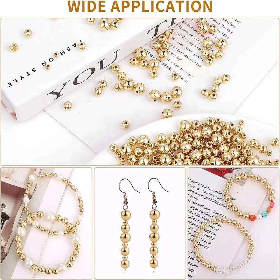 حبات مطلية بالذهب ccb ، لؤلؤ تقليد ، صدف لصناعة الحلي ، إكسسوارات الأساور والقلادات ، من من من من نوع ccb #4