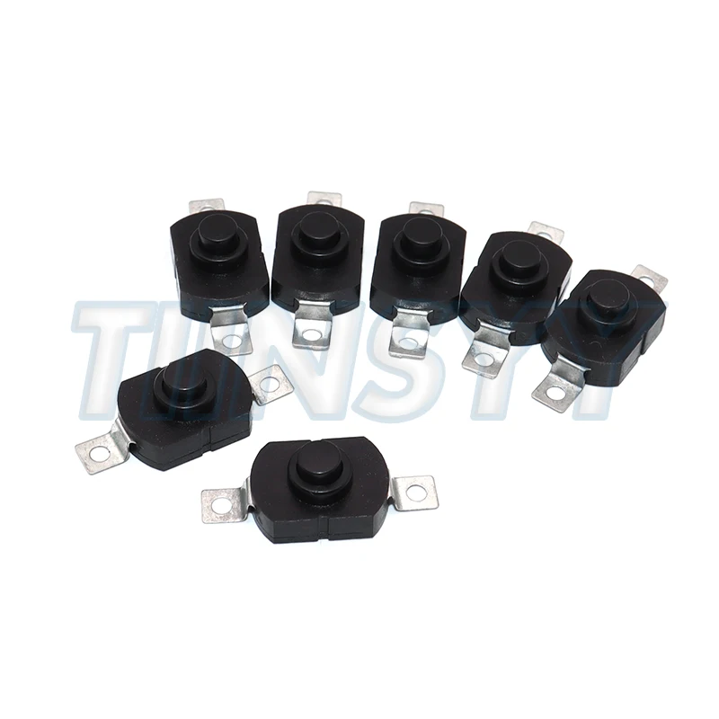 10 Peças Interruptor de Botão de Pressão 1712KD 30V 1A, Interruptor para Lanterna com Trava, 17X12X9.5MM, Interruptor para Luminária de Mesa, Interruptor de Botão para Lanterna ON-OFF