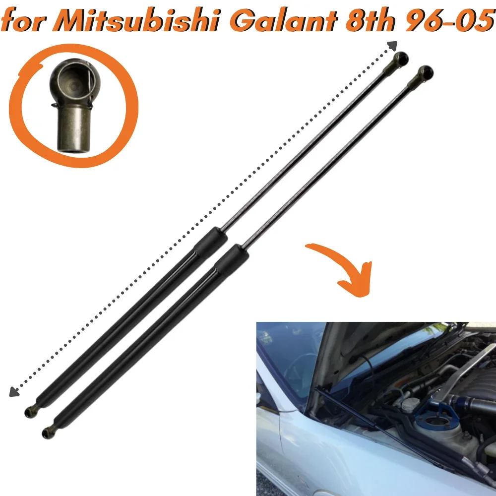 

Qty(2) Hood Struts for Mitsubishi Galant EC EA 8th Sedan 1996-2005 Front Bonnet Hood Gas Struts Spring Damper Lift Support Shock