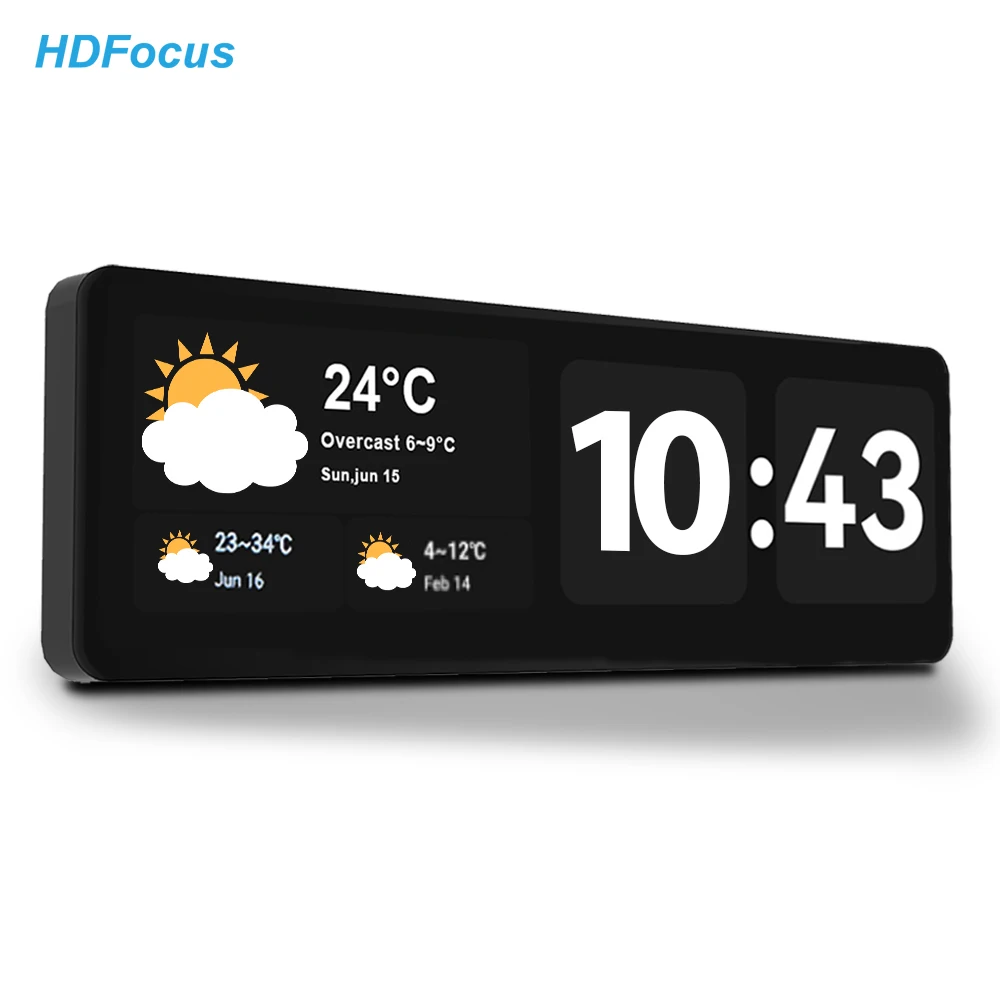 Multi Functional 21 Inch Networked Digital Clock HD LCD Screen NTP Service &  Weather Broadcast for Education System