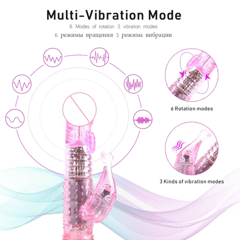 Powerful Rabbit Vibrator for Women G Spot Thrusting Realistic Dildo Female Vagina Clitoris Massager Sex Toy Adult Supplies