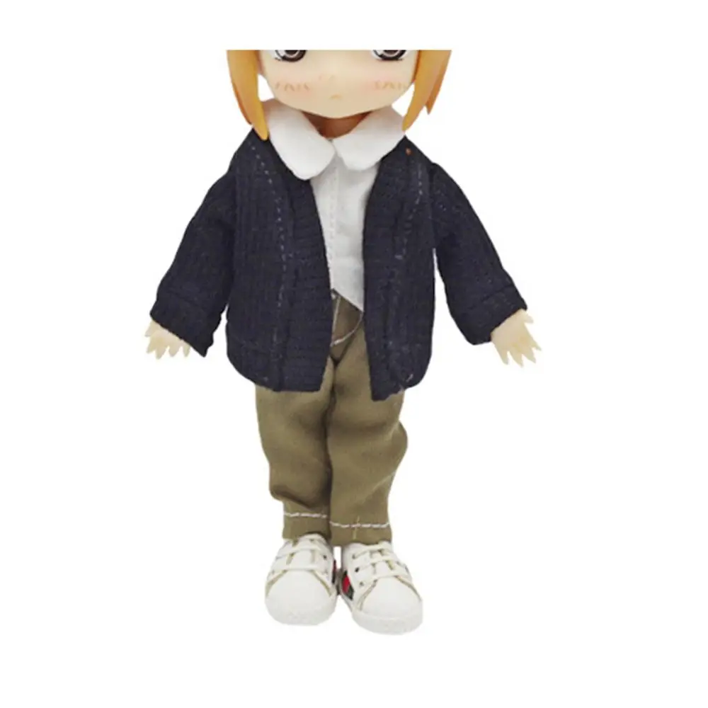 Cute Doll Knitted Cotton Sweater Tops For Doll Clothes Woven Outfits Winter Warm Coat 1/12 Doll Accessories Baby Kid Clothes Toy